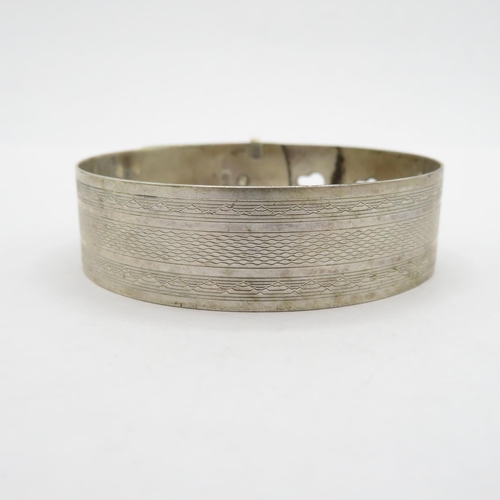 184 - Silver Cat Collar Bangle HM  20.5g