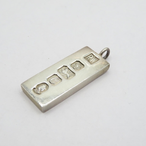 190 - 3x silver HM ingot pendants   51g