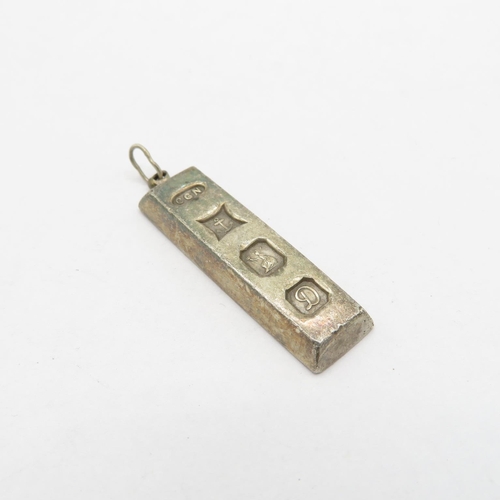 196 - 3x silver HM ingot pendants  47.5g