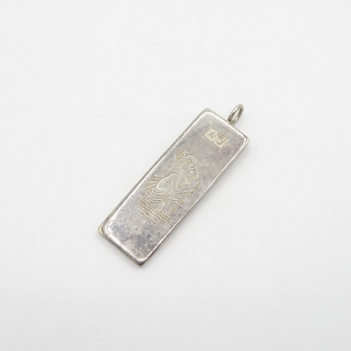 196 - 3x silver HM ingot pendants  47.5g