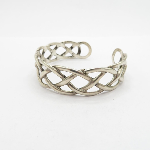 198 - 2x silver HM bangles - one adjustable and one with safety chain  42g in total