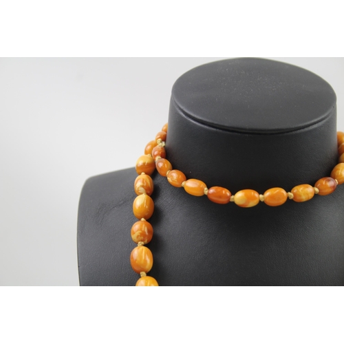 210 - Butterscotch Amber necklace individually knotted (42g)