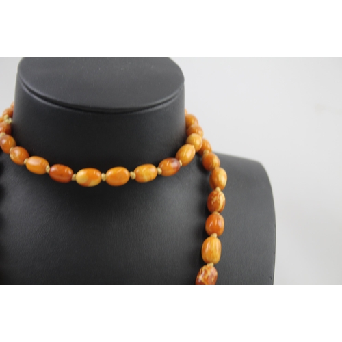 210 - Butterscotch Amber necklace individually knotted (42g)