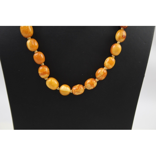 210 - Butterscotch Amber necklace individually knotted (42g)