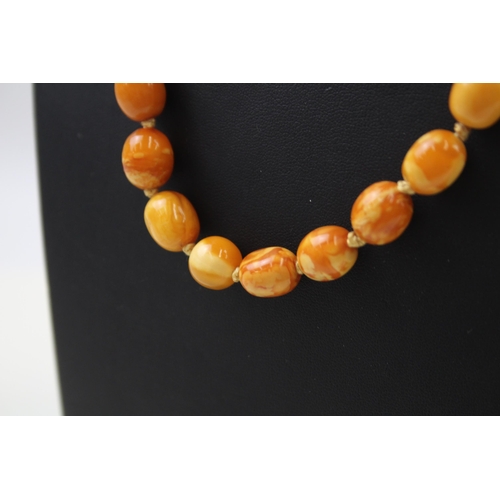 210 - Butterscotch Amber necklace individually knotted (42g)