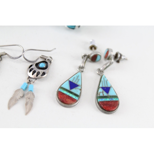 226 - A collection of silver Native American jewellery including Carolyn Pollack (31g)