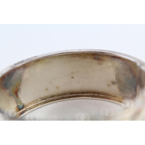 239 - Silver antique bangle with gold accents (38g)