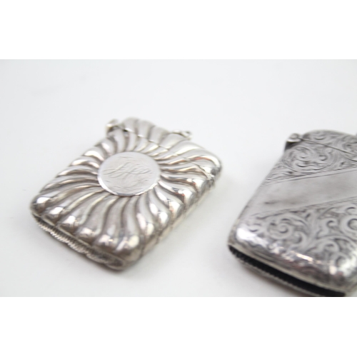 255 - 2 x Antique Victorian Hallmarked .925 Sterling Silver Vesta / Match Cases (38g)