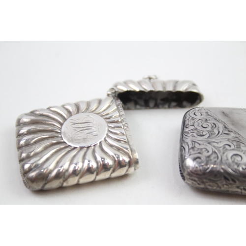 255 - 2 x Antique Victorian Hallmarked .925 Sterling Silver Vesta / Match Cases (38g)