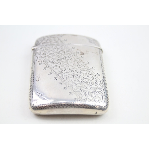 264 - Antique Victorian HM 1896 Birmingham Sterling Silver Calling Card Case (58g)