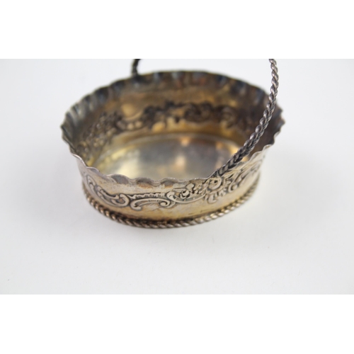 265 - Victorian 1900 London Sterling Silver Novelty Basket Bon Bon Trinket Dish (36g)