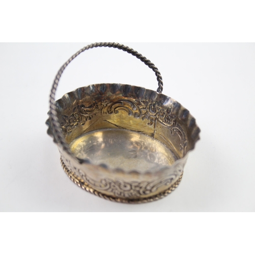 265 - Victorian 1900 London Sterling Silver Novelty Basket Bon Bon Trinket Dish (36g)