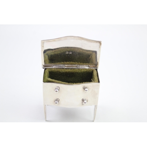 266 - Edwardian 1909 Birmingham Sterling Silver Novelty Trinket / Jewellery Box (63g)