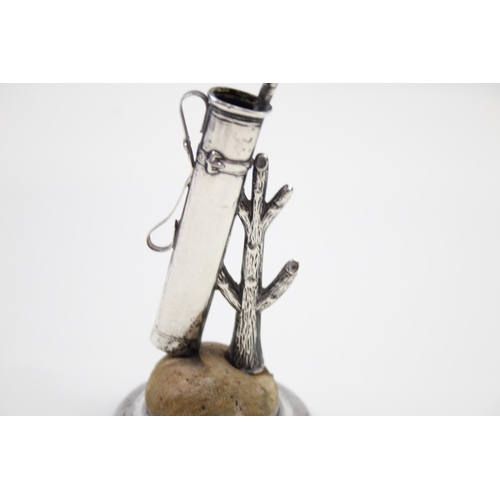 277 - Antique Edwardian 1910 Birmingham Sterling Silver Novelty Golf Pin Cushion (71g)