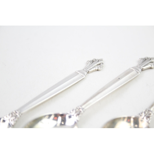 284 - 3 x Vintage GEORG JENSEN .925 Sterling Silver Acorn Pattern Teaspoons (40g)