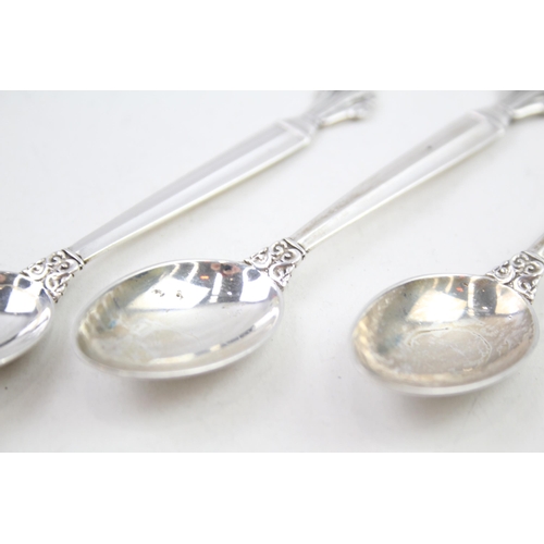 284 - 3 x Vintage GEORG JENSEN .925 Sterling Silver Acorn Pattern Teaspoons (40g)