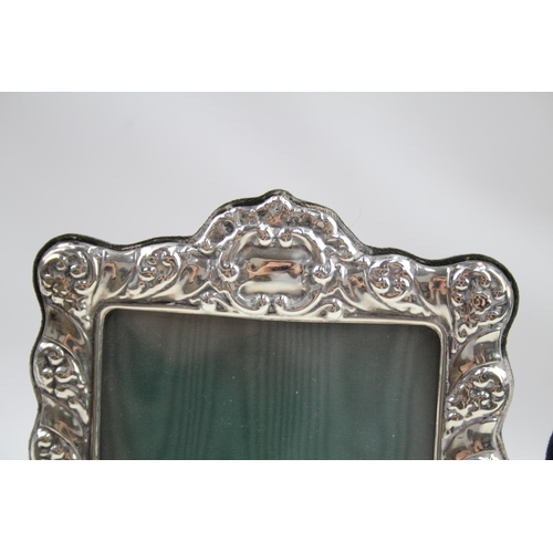 310 - 2 x Vintage HM .925 Sterling Silver Medium Photograph Frames Inc Cherubs 422g