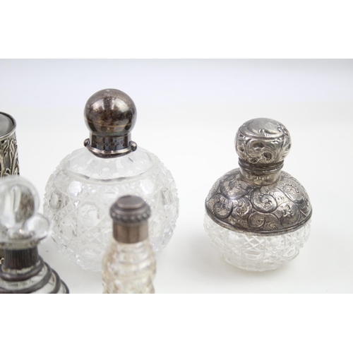 312 - 8 x Antique / Vintage .925 STERLING SILVER Detailed Jars / Flasks (1569g)