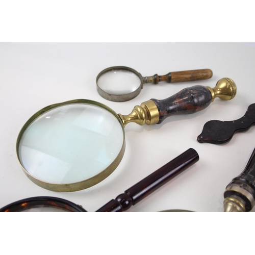 331 - Antique Vintage Magnifying Glasses Tortoise Shell, Horn, Early Plastic Etc x 8