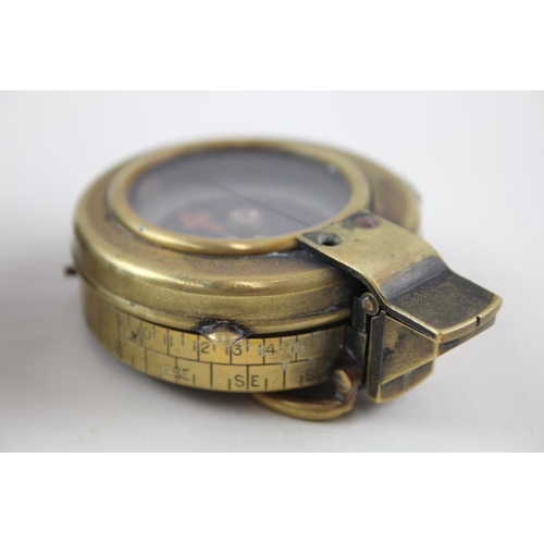 335 - WW1 1918 Dated British Officers Military Verners Pattern Compass & Case