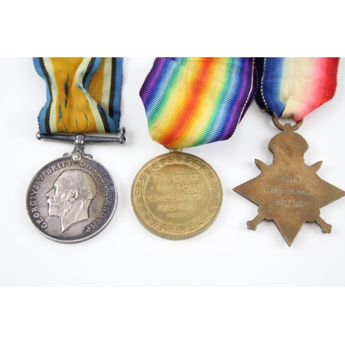 341 - WW1 1914-15 Star Trio Named 16272 Pte. D Thomas Gloucester Regt