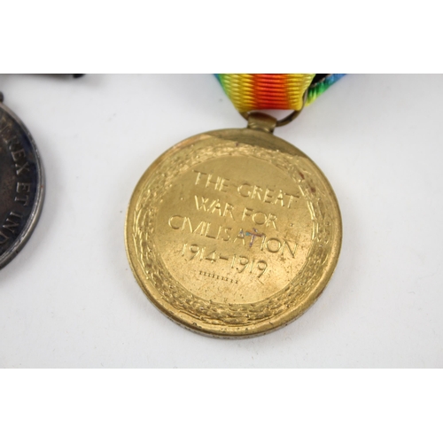 344 - WWI Medal Pair With Original Ribbons