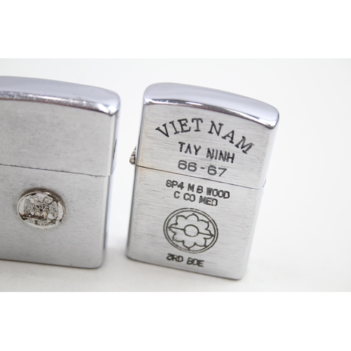 350 - Zippo Lighters Inc 1966 Vietnam 1980 Scottish Rite Masonic & '94 Royal Engineers