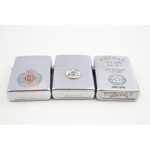 350 - Zippo Lighters Inc 1966 Vietnam 1980 Scottish Rite Masonic & '94 Royal Engineers