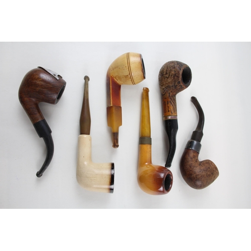 355 - Estate Pipe Job Lot Inc. Petersons Sterling Collar Meerschaum Baronite Amber Etc