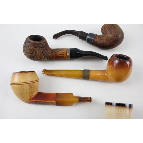 355 - Estate Pipe Job Lot Inc. Petersons Sterling Collar Meerschaum Baronite Amber Etc