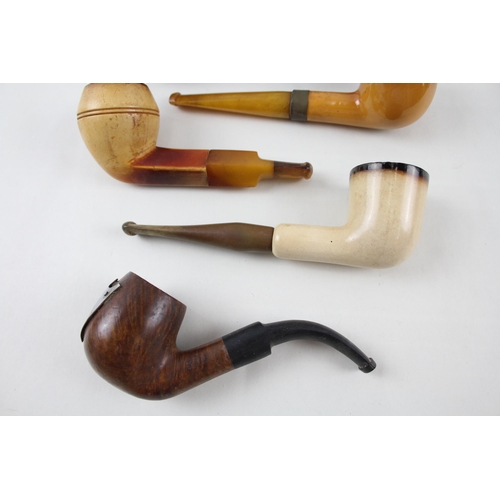 355 - Estate Pipe Job Lot Inc. Petersons Sterling Collar Meerschaum Baronite Amber Etc