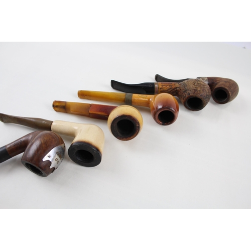 355 - Estate Pipe Job Lot Inc. Petersons Sterling Collar Meerschaum Baronite Amber Etc