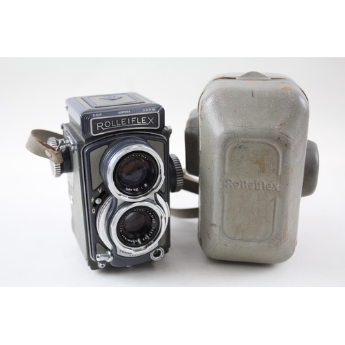 380 - Rolleiflex 4x4 Gray Baby TWIN LENS CAMERA w/ Schneider-Kreuznach Xenar Lens