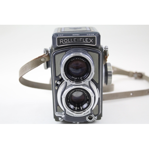 380 - Rolleiflex 4x4 Gray Baby TWIN LENS CAMERA w/ Schneider-Kreuznach Xenar Lens