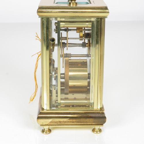 388 - Carriage clock with key - clock runs 110mm x 80mm - NO carry handle