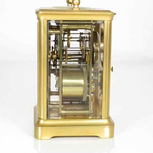 389 - Bell chiming carriage clock by Reynoldson Hull 120mm x 85mm clock is running