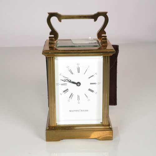 390 - Mappin and Webb mid sized carriage clock - clock runs 120mm x 85mm