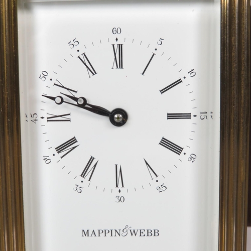 390 - Mappin and Webb mid sized carriage clock - clock runs 120mm x 85mm