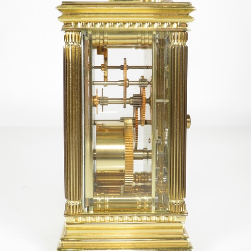 392 - Mid sized carriage clock by Taylor and Bligh of London clock runs 125mm x 85mm