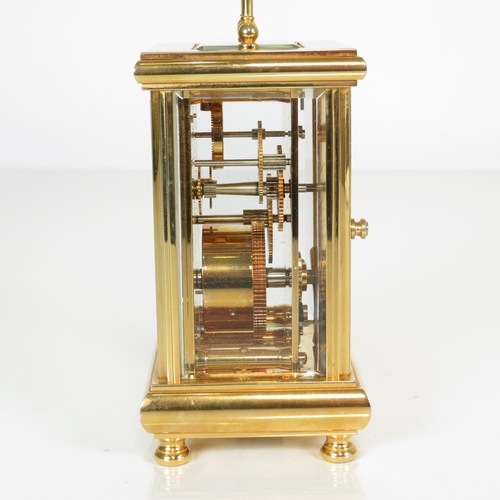 393 - Mid sized carriage clock by John Morley made in England clock runs 120mm x 80mm