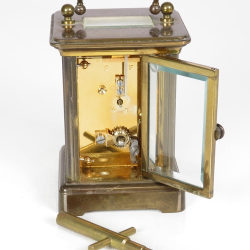 395 - Small Matthew Norman carriage clock - clock runs 80mm x 55mm