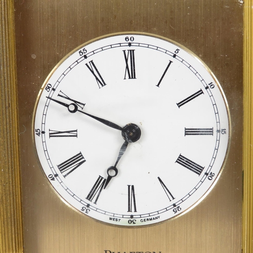 396 - Chiming bell driven Phaeton by Acctim carriage clock 120mm x 85mm - clock requires a service