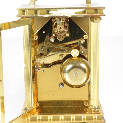 396 - Chiming bell driven Phaeton by Acctim carriage clock 120mm x 85mm - clock requires a service