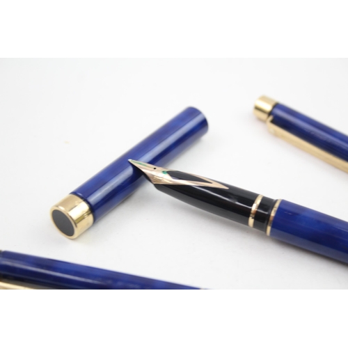 496 - Vintage SHEAFFER Targa Navy Lacquer Fountain Pen w/ 14ct Gold Nib,  Ballpoint