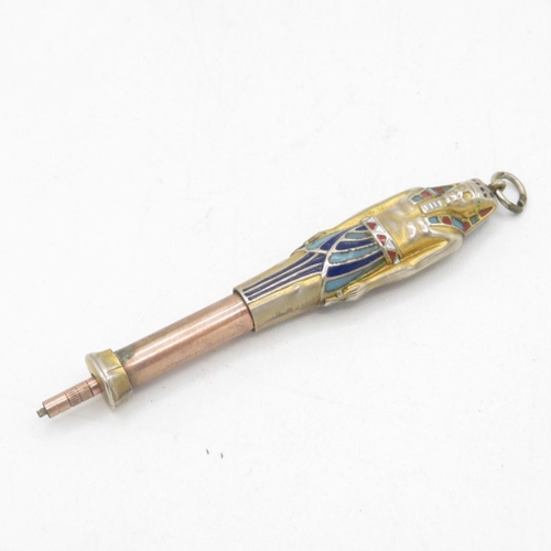 205 - Silver Egyptian revival retractable pencil (7g)