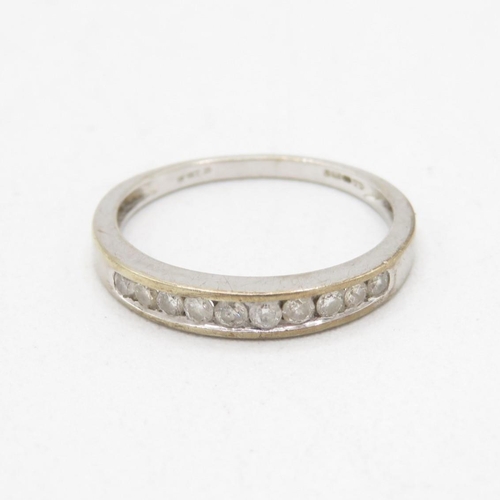 70 - 9ct white gold channel set diamond half eternity ring (1.8g) Size  N