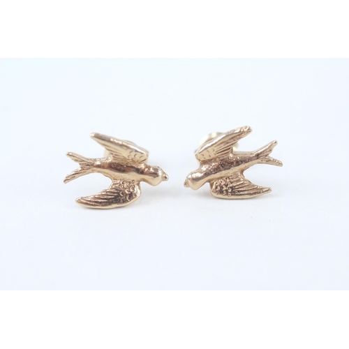 9ct gold 1970's bird stud earrings (3.3g)