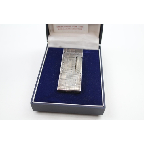 Vintage DUNHILL Rolagas Silver Plated Cigarette Lighter Original Box