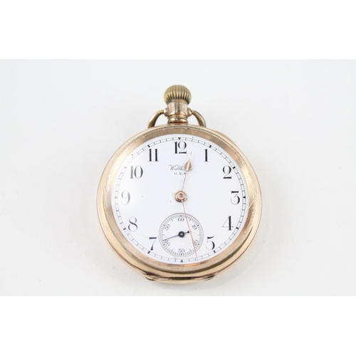 Waltham Vintage Rolled Gold Open Face POCKET WATCH Hand-Wind WORKING
