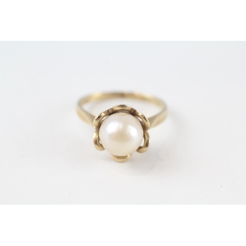 9ct gold vitage cultured pearl dress ring (3.3g) Size  L 1/2